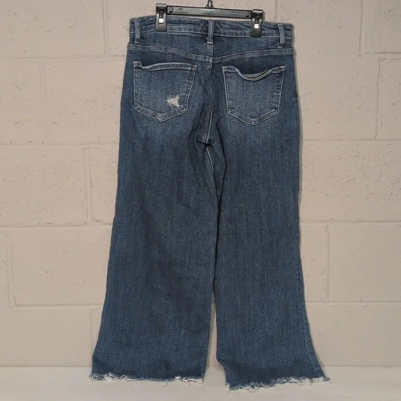 Vervet Lovervet Mid Rise Raw Hem Crop Wide Leg Jeans Size 25 - Picture 4 of 6